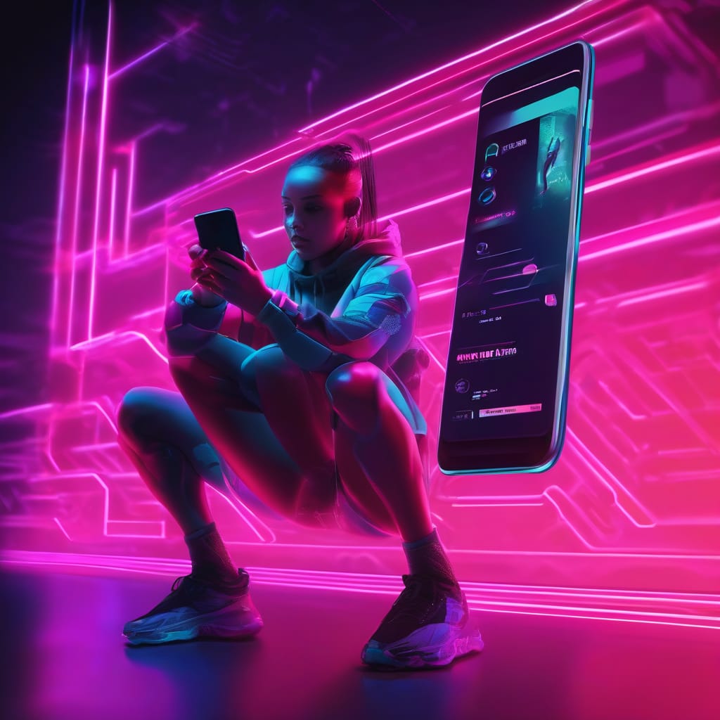 Person using a fitness app on their smartphone